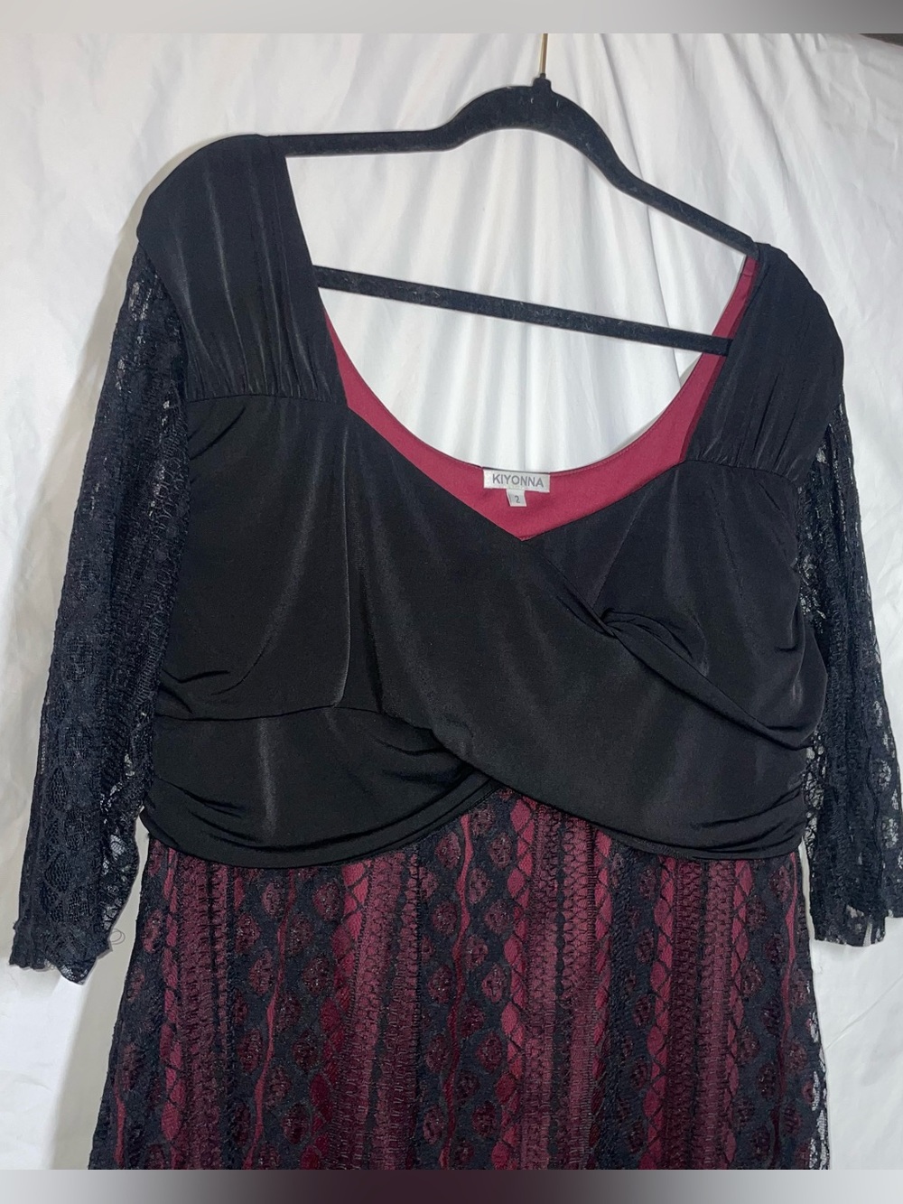 Kiyonna Red & Black Lace A-line Dress Size 2X Women's - Picture 8 of 15